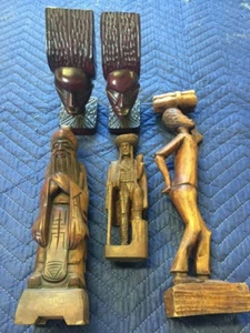 5 Piece Unique Wood Carvings - Picture 1 of 12