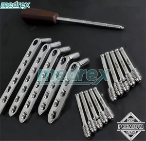 DHS 135° Piastre e Viti Bloccate 12,5mm Set 17 Pezzi Strumento Chirurgico Ortopedico - Foto 1 di 6