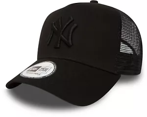 Gorra de camionero New York Yankees New Era totalmente negra limpia - Imagen 1 de 4