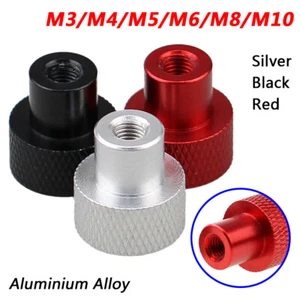M3/4/5/6/8/10 Aluminium Alloy Knurled Thumb Nut with Collar Blind Hole Hand Knob - Picture 1 of 9