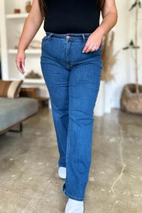 Judy Blue Full Size High Rise Straight Jeans - Picture 1 of 29