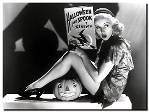 BETTY GRABLE HALLOWEEN vintage pinup XL CANVAS PRINT poster 24"X 36" - Picture 1 of 1