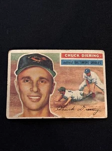 1956 Topps #19a Chuck Diering White Back Poor NO CREASES! - Picture 1 of 2