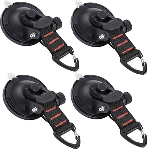 Heavy Duty Suction Cup Hooks 4 Pieces for Car Camping and RV Window Glass - Picture 1 of 12