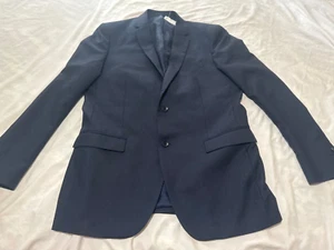 Theory Wool Blazer Sport Coat Men's Size 44L Blue Two Button Modern Fit - Picture 1 of 7