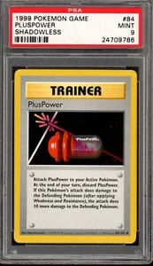 1999 Pokemon Base Set Shadowless PlusPower 84/102 PSA 9 Mint - Picture 1 of 3