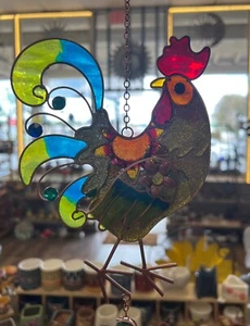 Rooster Metal/Acrylic  Suncatcher Windchime  30" x 5.5" - Picture 1 of 6