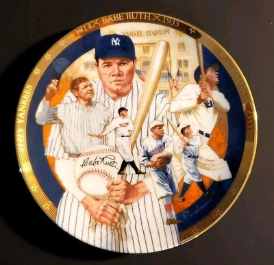 1992 Hamilton Collection The Legendary BABE RUTH Collector's Plate Limited #'d - Image 1 of 3