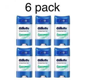 6 x GILLETTE ALOE deodorante uomo gel idratante antitraspirante, 70 ml / 2,4 fl. oz - Foto 1 di 2