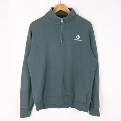Sudadera con Capucha Converse Talla M Hombre Logo Cómoda Algodón Práctico Verde Sólido Foto 1 de 4