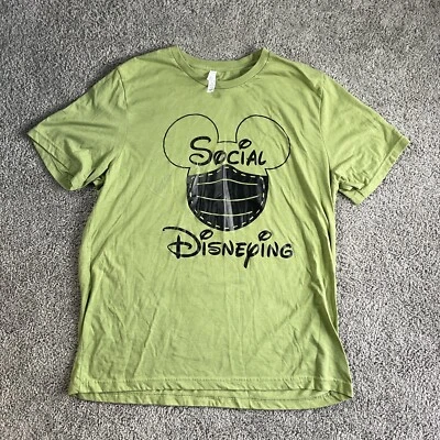 Disneying Adult Shirt Stay Safe Social Distancing T-Shirt Tee Green 2XL Mickey Foto 1 de 4