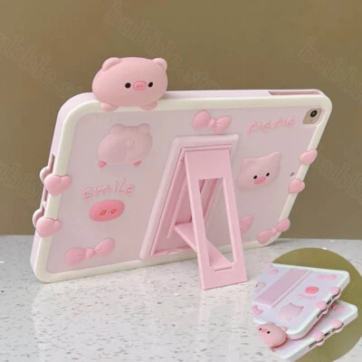 For IPad 7 8 9 10.2 Pro 11 Tablet Cases Cute Cartoon Soft Silicon Stand Cover - Image 1 of 4