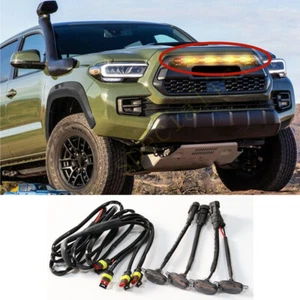 4X For Toyota Tacoma 2016-2021 Front Grille LED Light Raptor Style Grill Cover - Picture 1 of 3