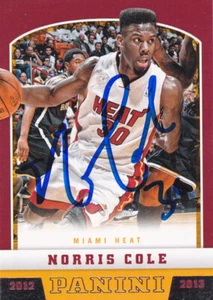 NORRIS COLE MIAMI HEAT SIGNED CARD NEW ORLEANS PELICANS OKLAHOMA CITY THUNDERS - Picture 1 of 1
