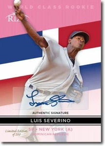 LUIS SEVERINO 2014 Rize Rookie Autograph PINK AUTO WORLD CLASS RC LE/200 - Picture 1 of 2