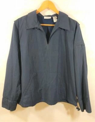 CAMISA DE GOLF LIZ CLAIBORNE para mujer talla grande azul marino cuello en V cortavientos ventilada Foto 1 de 4