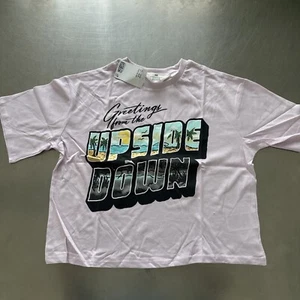 H&M Stranger Things Girls Top Size 16 Pink T Shirt - Picture 1 of 4