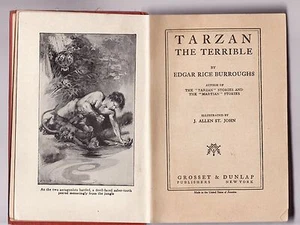 TARZAN THE TERRIBLE Edgar Rice Burroughs (Grosset/Dunlap--1921) HC ~Book 8~ - Picture 1 of 4