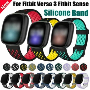Fitbit Sense Versa 4 3 2 Replacement Silicone Sport Band Strap Watch Wristband - Picture 1 of 20
