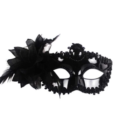 New Glitter Masquerade Mask Ball Party Fancy Dress Black Gold Silver Blue Pi - - Image 1 of 4