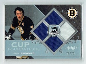 07-08 UD Upper Deck The Cup Foundations  Phil Esposito  /25  Quad Jerseys  HOF
