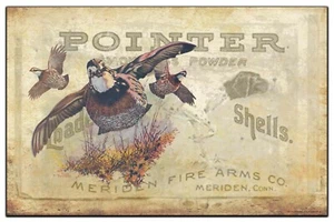 Vintage Pointer Shotgun Shell Box Art Print 11x17 Dog Quail Hunting Wall Decor  - Picture 1 of 1