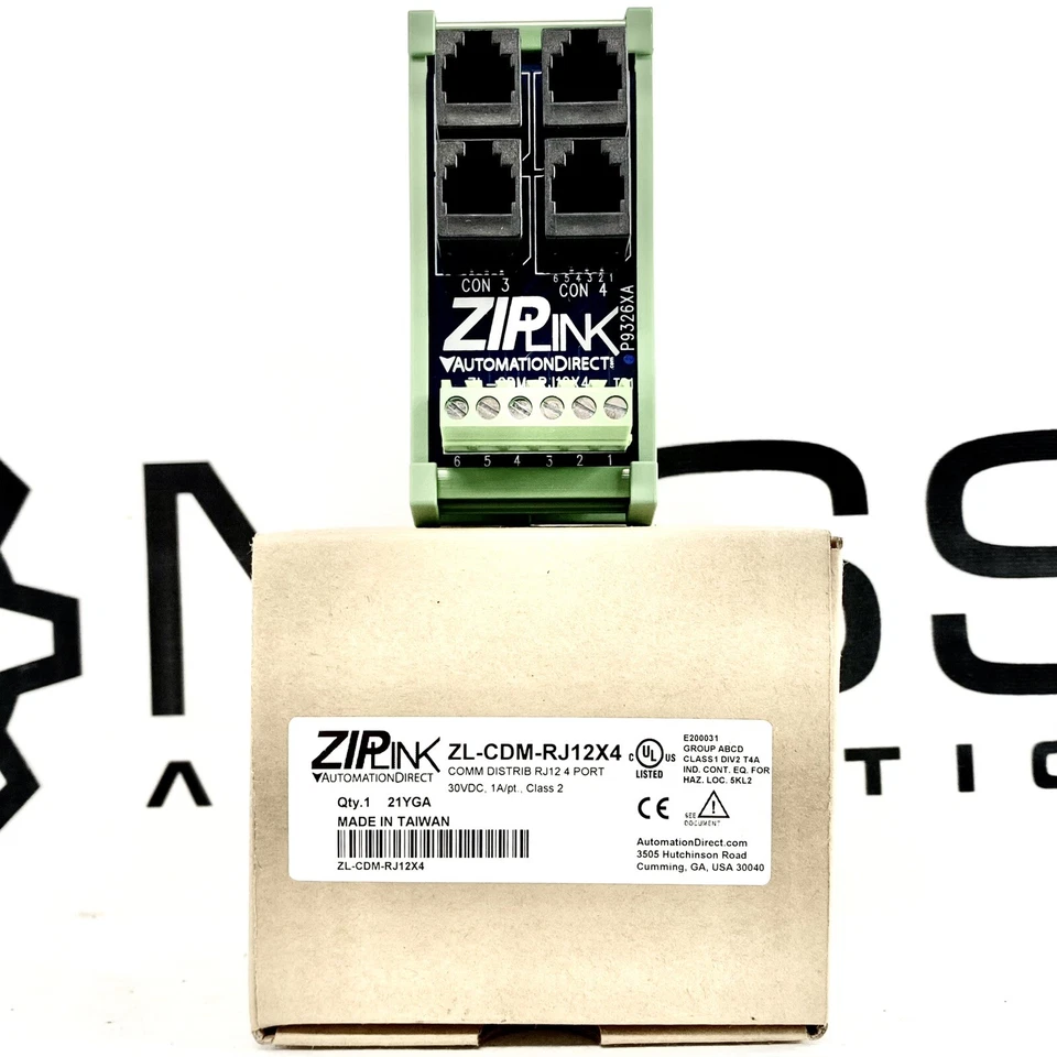 Automation Direct ZL-CDM-RJ12X4 ZipLink Comm Distrib RJ12 4 Port 30VDC 1A/pt  - Image 1 of 4