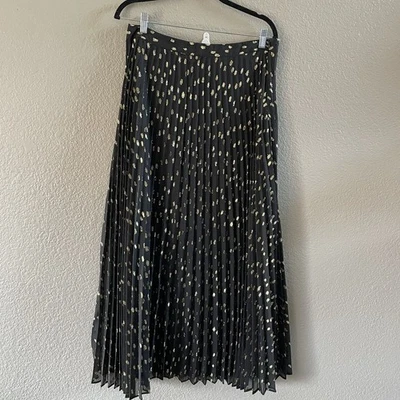 Maxi Falda Mujer Chicos Mediana Negra Dorada Clip Punto Vacaciones Plisada Elegante Foto 1 de 4
