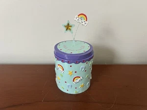 Claire’s Trinket Box 2004 #2 Blue Purple Rainbow Make Your Own Luck - Picture 1 of 4