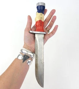 Aqua Lung Sea Hawk 200th Anniversary Japan rostfrei Tauchermesser rot weiß blau - Bild 1 von 6