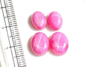 20,30 ct 4 Stck. Lose Edelsteine Natürlich 6 Strahlen Roter Stern Rubin Oval Paar Cabochon - Bild 1 von 4