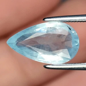 💎 2,03 quilates 12x7 mm pera natural azul aguamarina - sin calefacción, piedra preciosa de África - Imagen 1 de 4