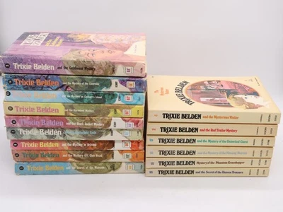 Lot of 15 Trixie Belden Mystery Novel - 9 hardcover, 6 paperback vintage book - Image 1 of 4