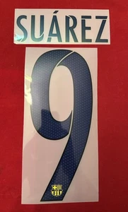 SPORTINGID 2015/16 FC BARCELONA LUIS SUAREZ #9 NAME & NUMBER SET AWAY VERSION - Picture 1 of 2
