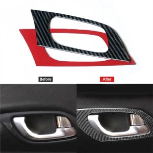2Pcs Carbon Fiber Door Handle Decor Trim Cover For Honda Civic Coupe 2013-2015 - Picture 1 of 13