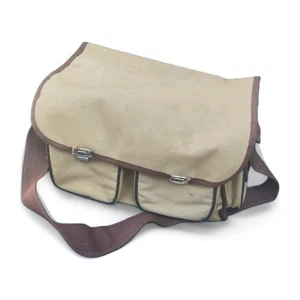 Vintage Large Canvas Camera Bag Shoulder Bag Case Khaki Tan - Picture 1 of 19