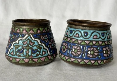 2 ollas antiguas de cobre martilladas islámicas sirias 1 firmadas Foto 1 de 4