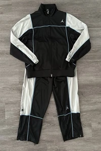 Nike Air Jordan Black White Track Suit Jacket M Pants M MJ Flight Jumpman Men’s - Picture 1 of 8