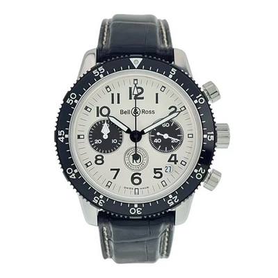 Bell & Ross Classic Pilot Steel White Dial 41mm Automatic Mens Watch CLCH-SAP-10 - Image 1 of 4