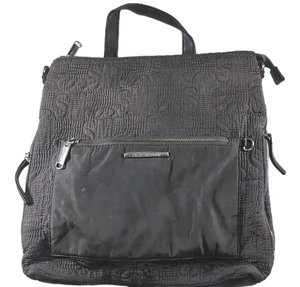 Steve Madden Backpack Purse Dark Gray 14” Square Convertible Satchel Logo - Picture 1 of 5