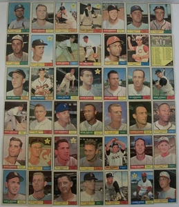 1961 TOPPS BASEBALL CARD LOT OF 42 BASEBALL CARDS VG-EX PLEASE SEE PICS FOR COND - Picture 1 of 8