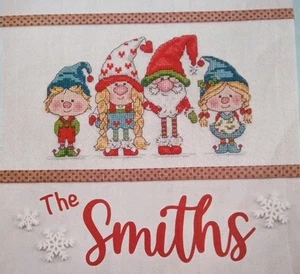 Cross Stitch "NO PLACE LIKE GNOME" pattern ~ Christmas, family, baby - Picture 1 of 3