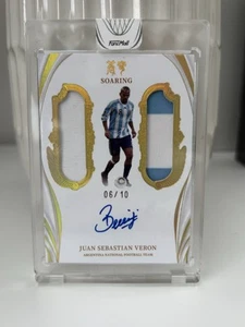 2022 Fansmall Juan Sebastian Veron On Card Auto Dual Patch/10 Argentina Gold - Picture 1 of 2