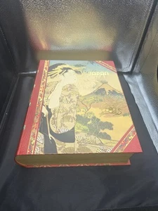 Punch Studio Japan Book Box Geisha Design Red Gold 13 x 10 In Storage Organizer - Picture 1 of 4