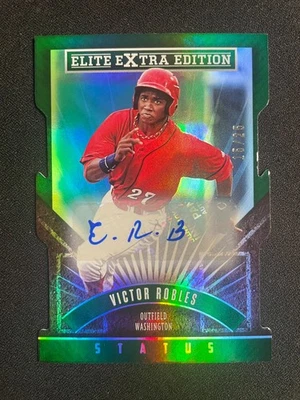 Victor Robles 2015 Panini Elite Extra Edition #196 Emerald Die Cut Autograph /25 - Image 1 of 2