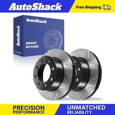 Front Drilled Slotted Brake Rotors for Dodge Ram 1500 Ram 2500 Ram 3500 V8 - Imagem 1 de 4