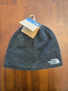 The North Face Fleece gefütterte Strick Jim Beanie Mütze - schwarz meliert - neu mit Etikett - Bild 1 von 5