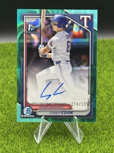 CASEY COOK 2024 BOWMAN CROMO BORRADOR 1ER REFRACTOR DE LAVA AQUA AUTOMÁTICO/199 Q4602 - Imagen 1 de 2