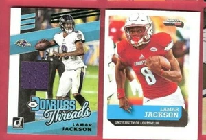 CAMISETA DESGASTADA LAMAR JACKSON + 2017 ILUSTRADA DEPORTES PRIMERA TARJETA DE NOVATO RAVENS UofL - Imagen 1 de 2