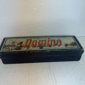 Vintage frühe 1900er Jahre Holz Dominios in Original Box. fehlt 1 - Bild 1 von 6
